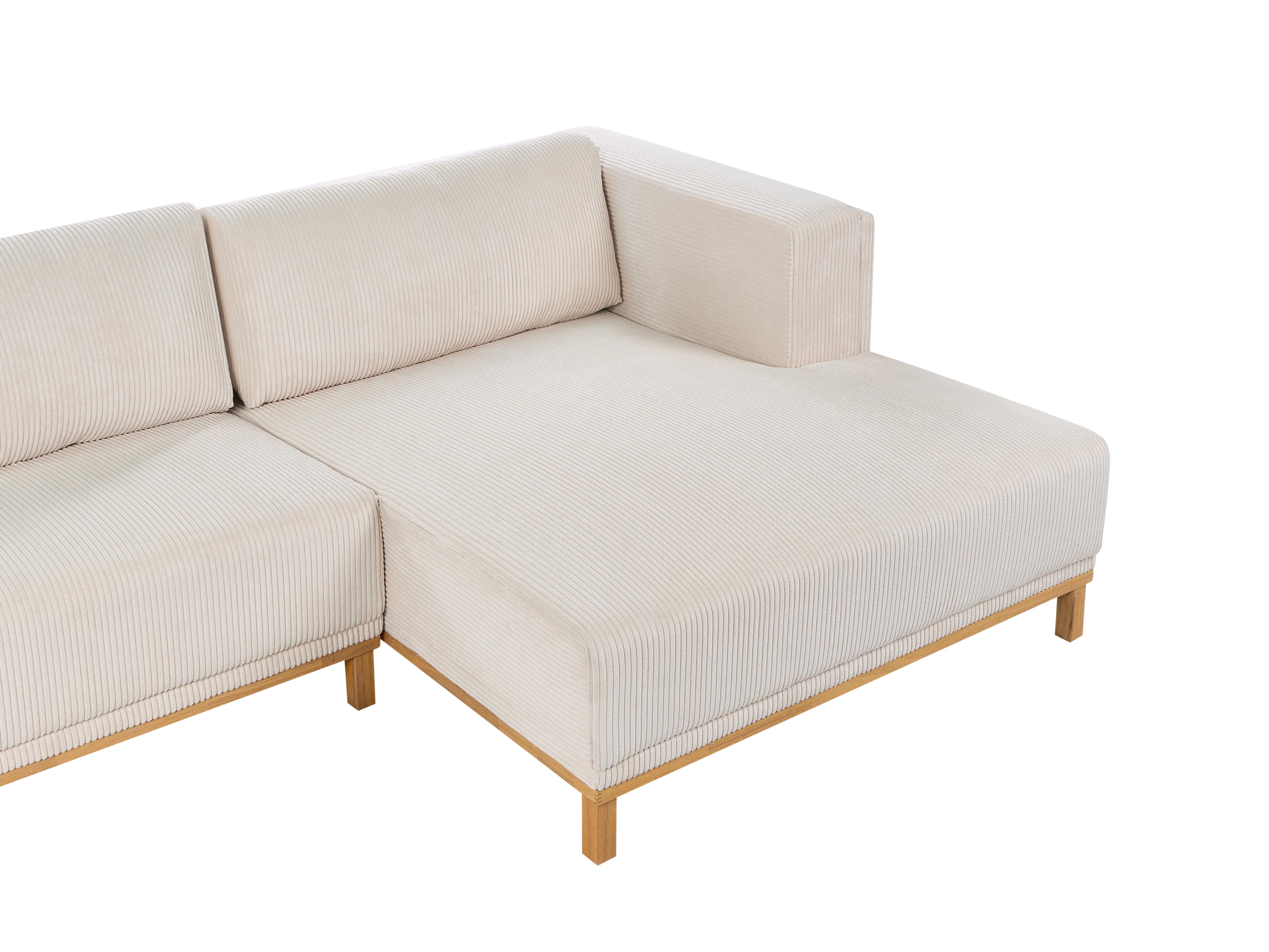 Hoekbank 5-zits VENG Corduroy Lichtbeige linkszijdig