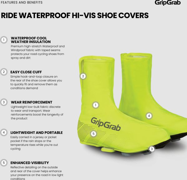 GripGrab Ride Vandtæt Road Skoovertræk, Hi-Vis