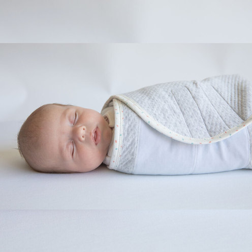 Couverture d'emmaillotage calin naissance grise - DOMIVA