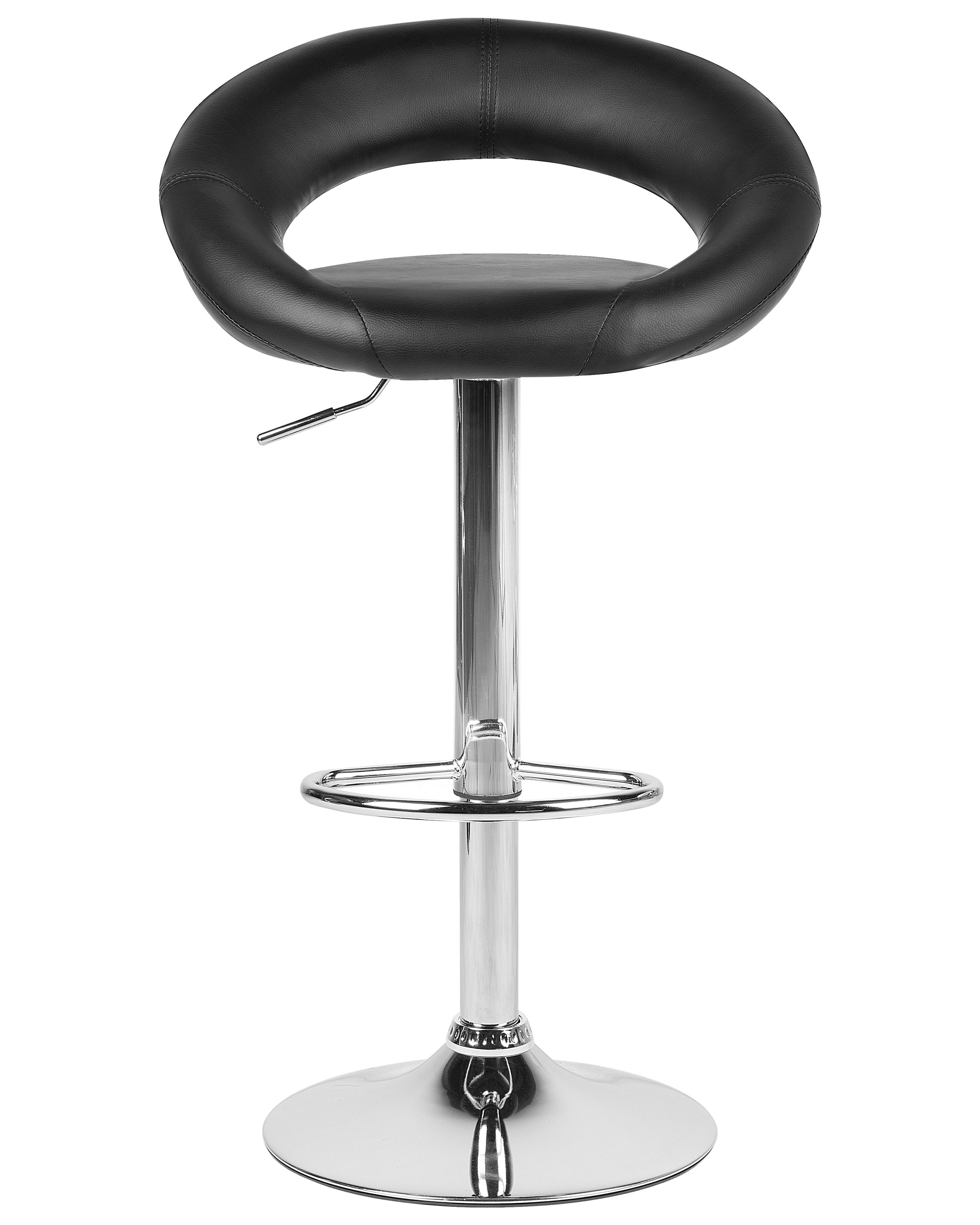 Set van 2 barstoelen PEORIA Kunstleer draaibaar Zwart