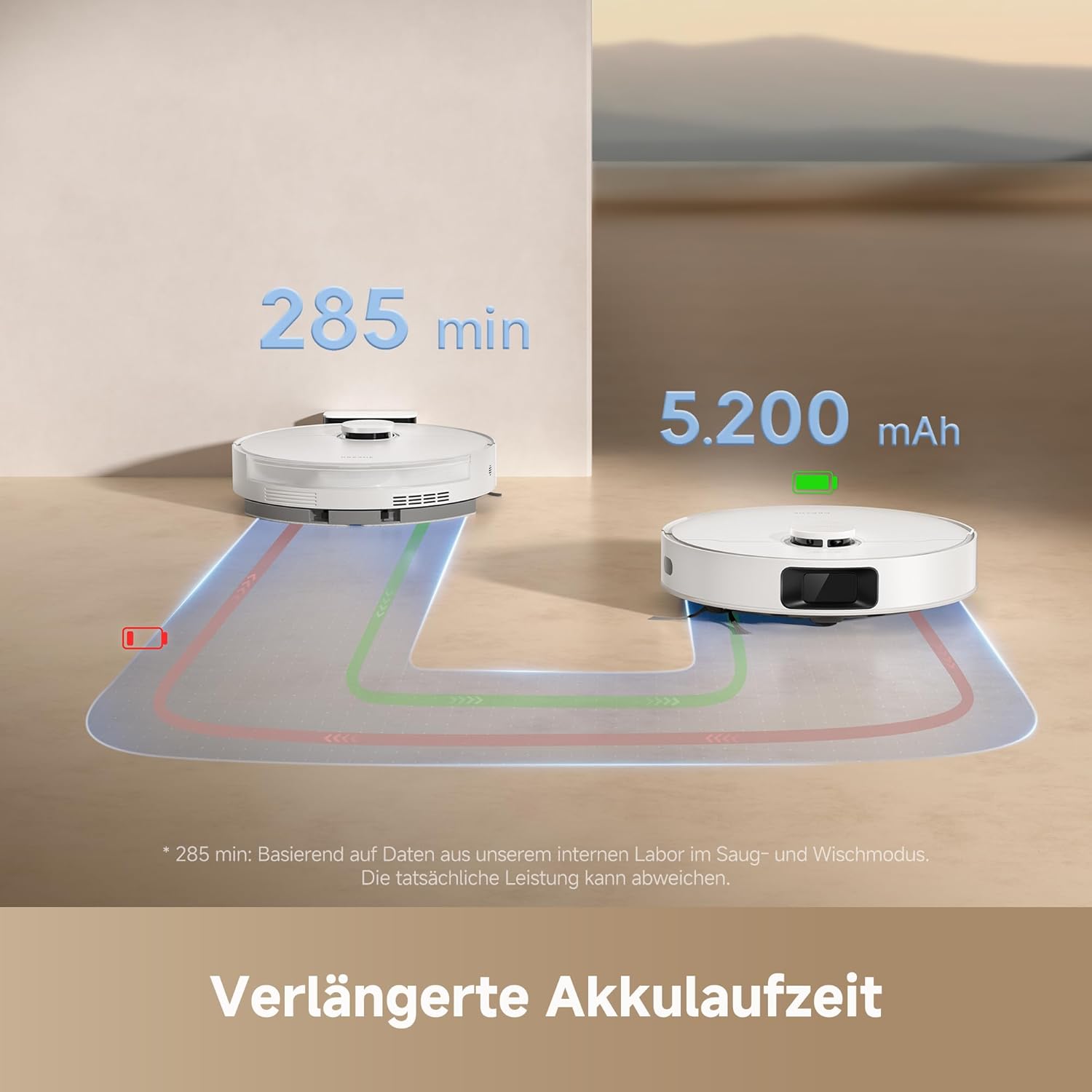 dreame D20 Saugroboter, 13.000 Pa Saugkraft, DuoBrush für Tierhaare, LDS-Navigation, 2-in-1: Staubsaugen und Wischen, Hartböden und Teppiche, 5.200-mAh-Akku, App- und Sprachsteuerung