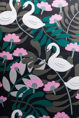Petite Déco Tapet Swan, Svart