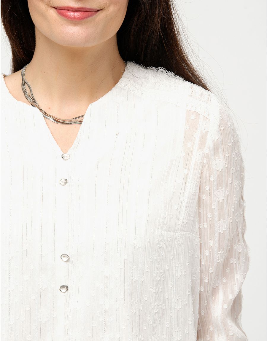 Blouse écrue plumetis