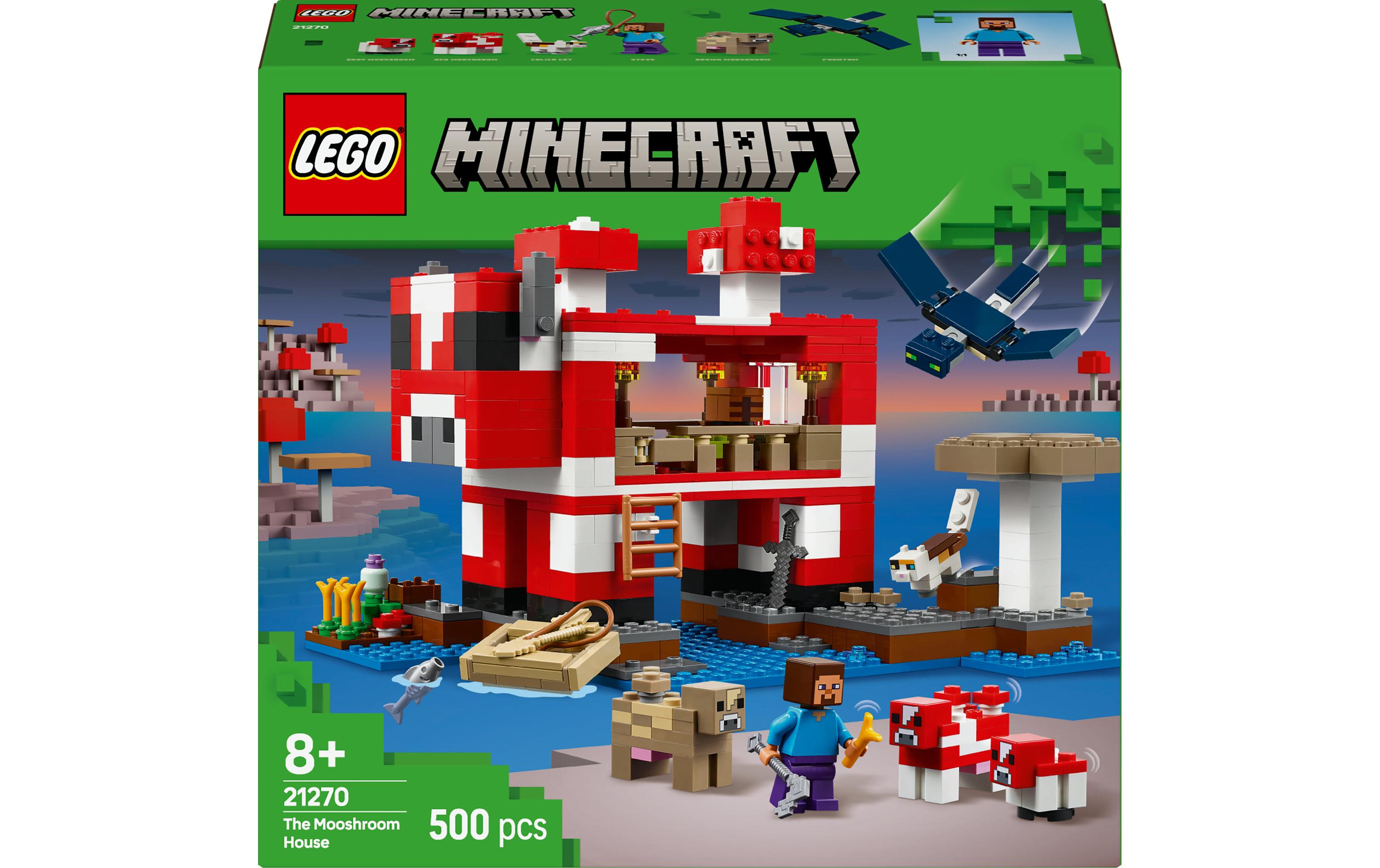 Minecraft Das Pilzkuh-Haus 21270Kreatives Bau-Set mit Gaming-Zubehör