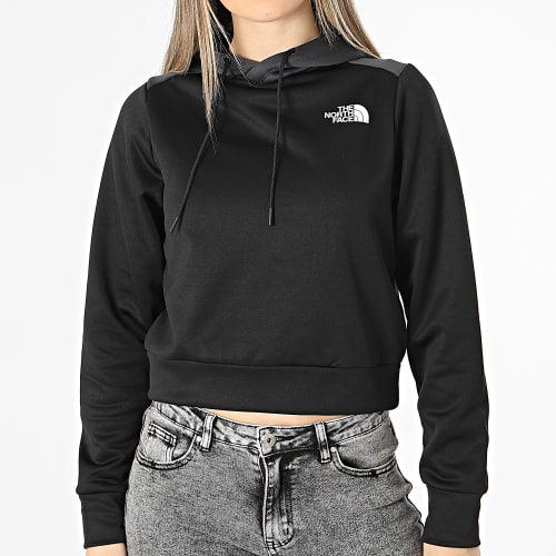 Sweat Capuche Crop Femme Reaxion Noir