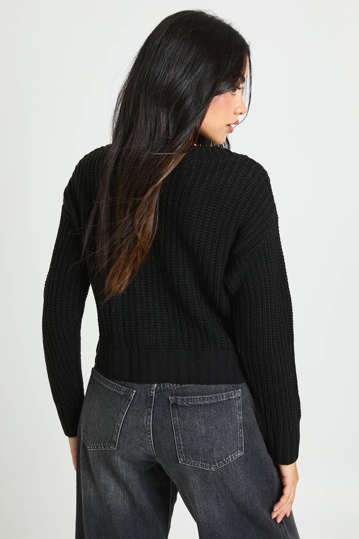 boohoo Cardigan Cropped Tricoté Épais