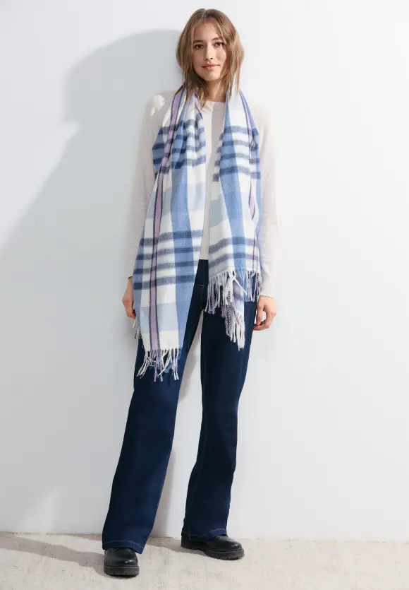 Karoschal mit Fransen - sporty lilac