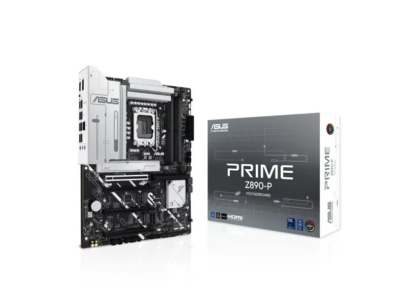 ASUS PRIME Z890-P - Bundkort - micro ATX - LGA1851 sokkel - Z890 Chipset - USB-C 3.2 Gen 2x2, USB 3.2 Gen 2, USB 3.2 Gen 1, USB-C 3.2 Gen 1 - 2.5 Gigabit LAN - onboard grafik (CPU påkrævet) - HD Audio (8-kanaler)