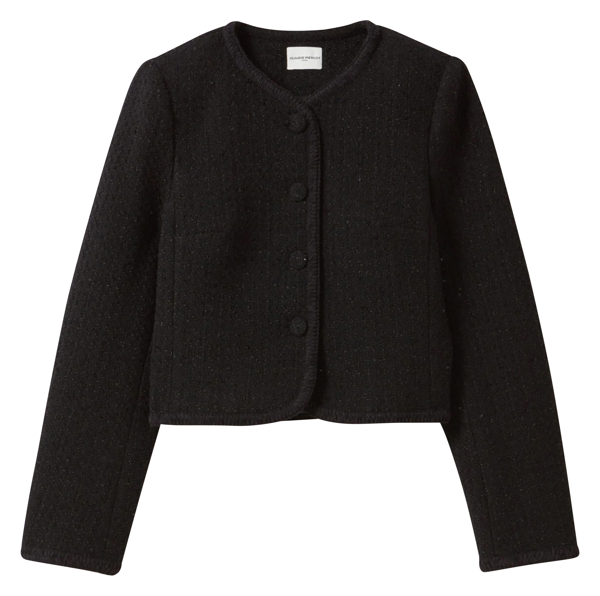 Veste droit en tweed | Noir