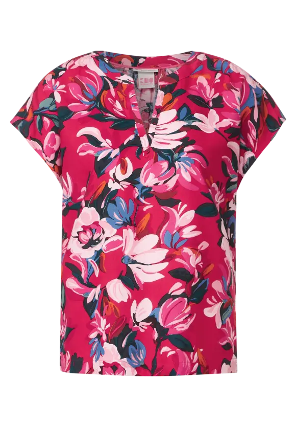 Print Blusenshirt - berry rose