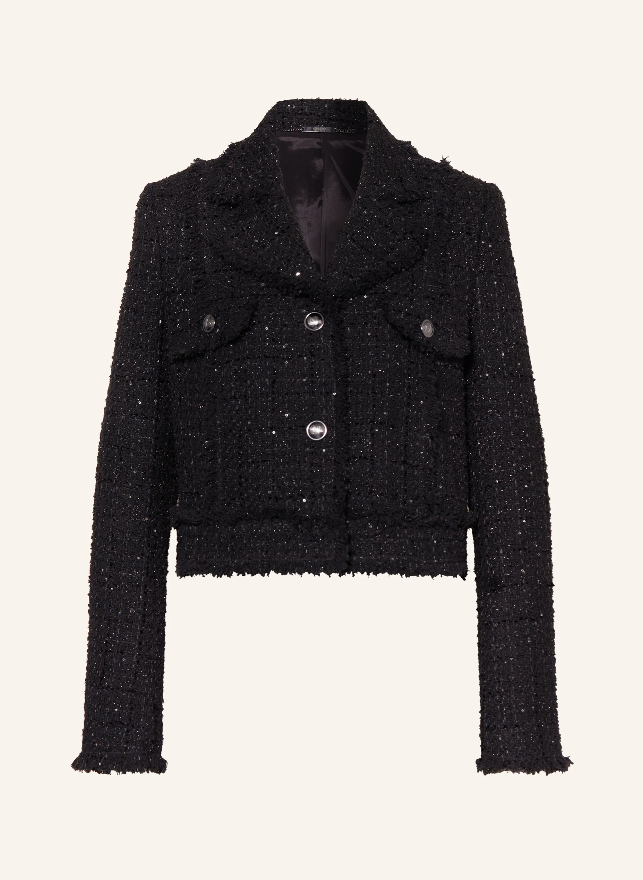 NVSCO Cropped-Blazer aus Tweed mit Glitzergarn