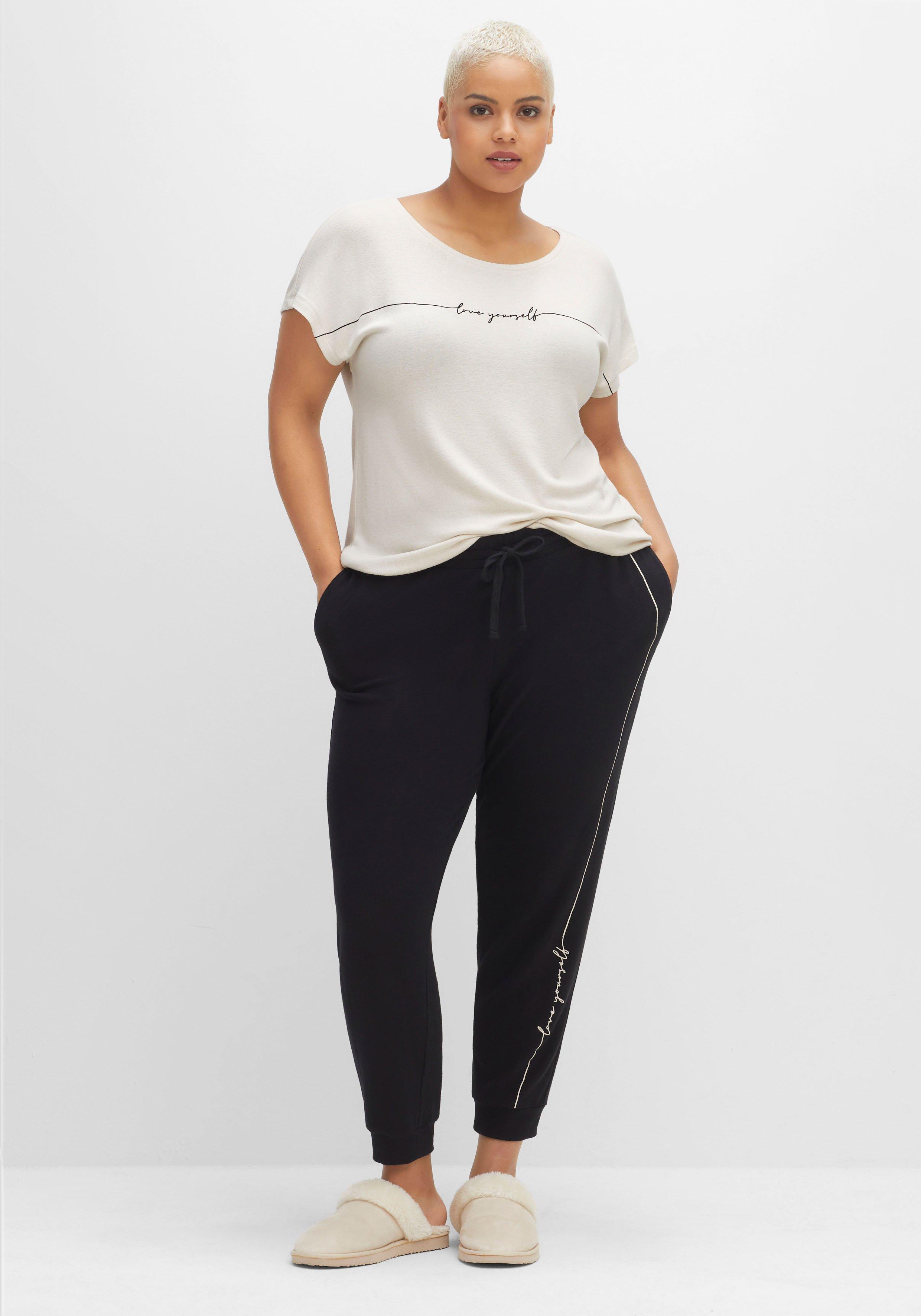 Oversized-Shirt in Feinstrick-Optik, mit Schriftzug