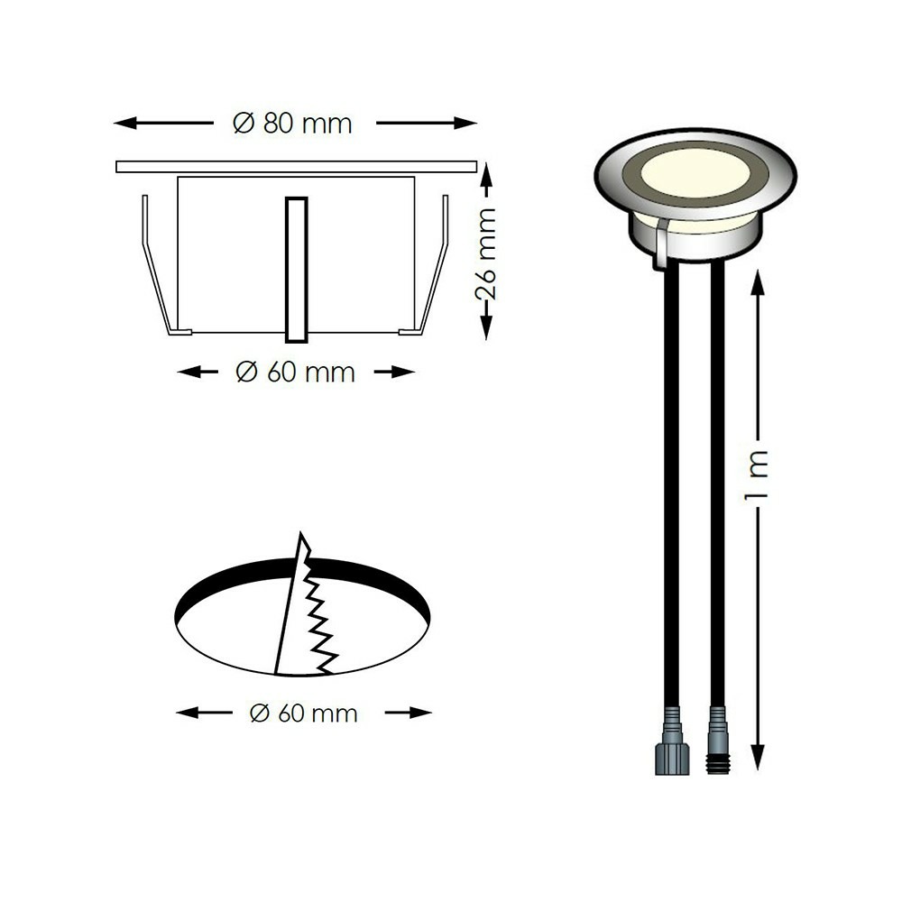 Spot led à encastrer - rgb - telecommande + transformateur 30w - alga ø80mm - ø perçage 61mm - plug & play - dimmable