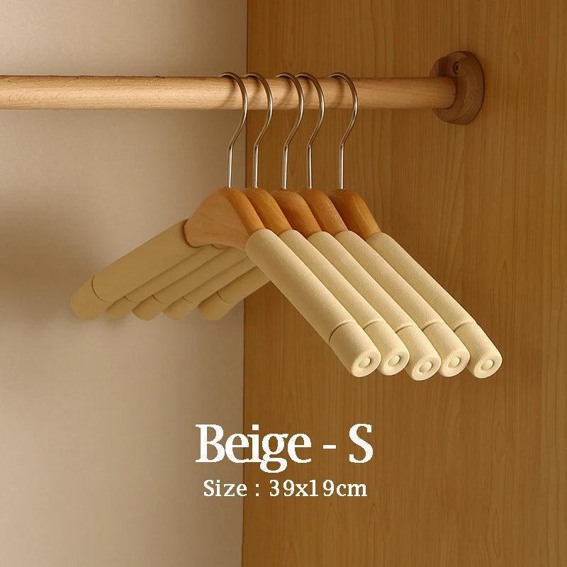 5 pcs Solid Wood Sponge Hangers | Modern 360|Rotating  Non-slip Clothes Organizer