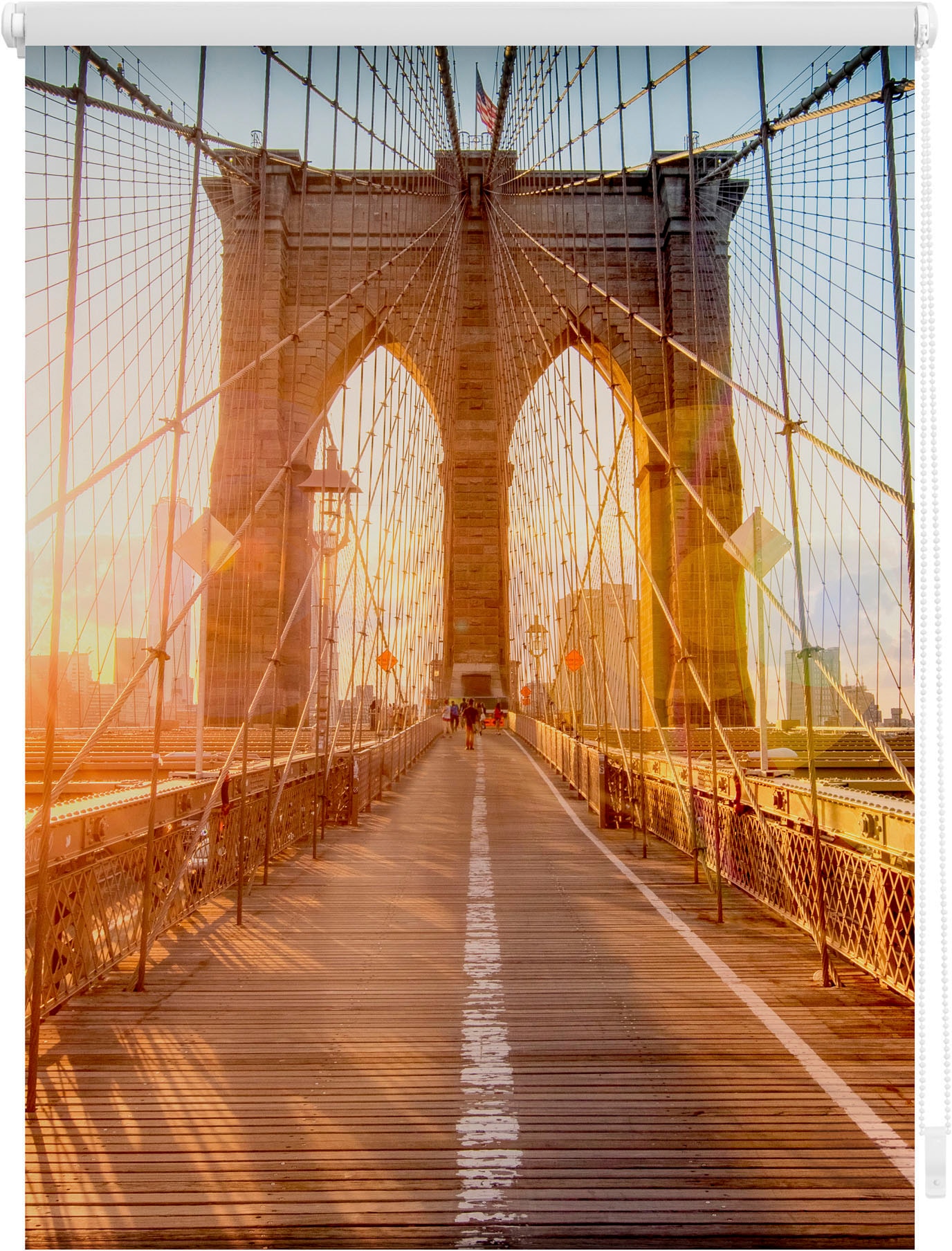 LICHTBLICK ORIGINAL Seitenzugrollo »Klemmfix Motiv Brooklyn Bridge« Lichtschutz ohne Bohren freihängend bedruckt