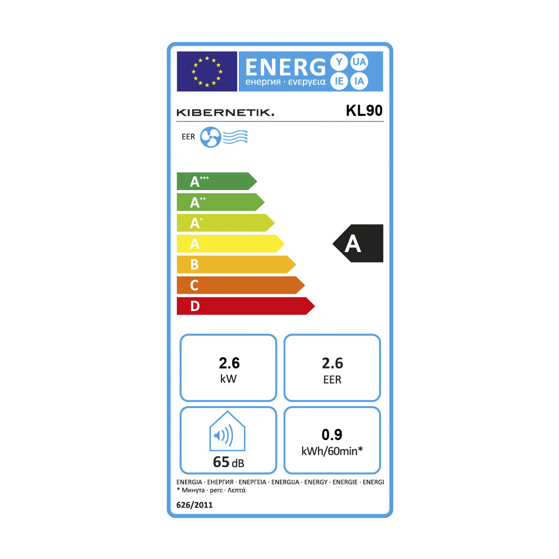 Kibernetik Klimagerät mit WIFI 2600W / 9000BTU / 40m²