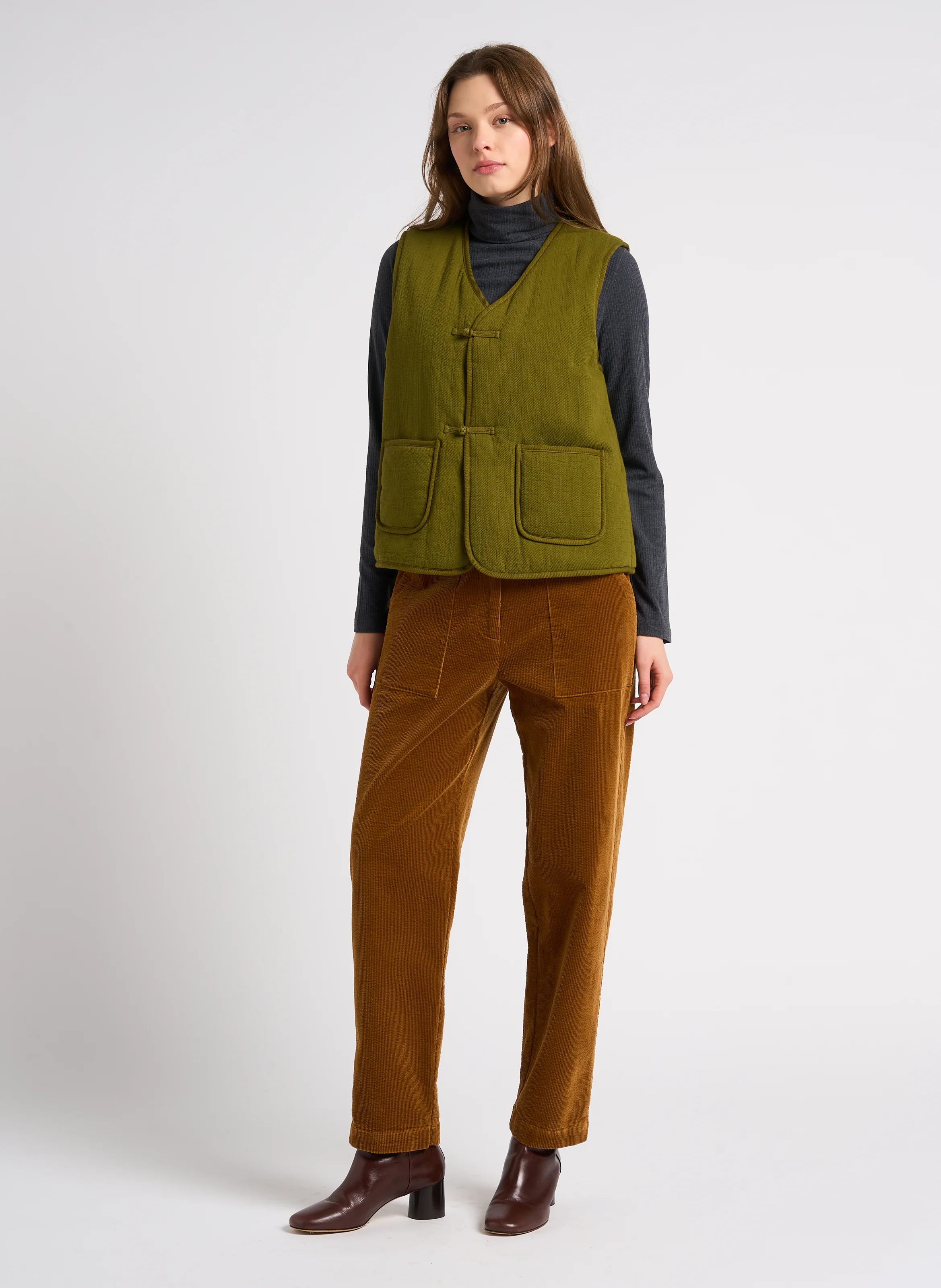 Sous-pull droit col roulé | Gris