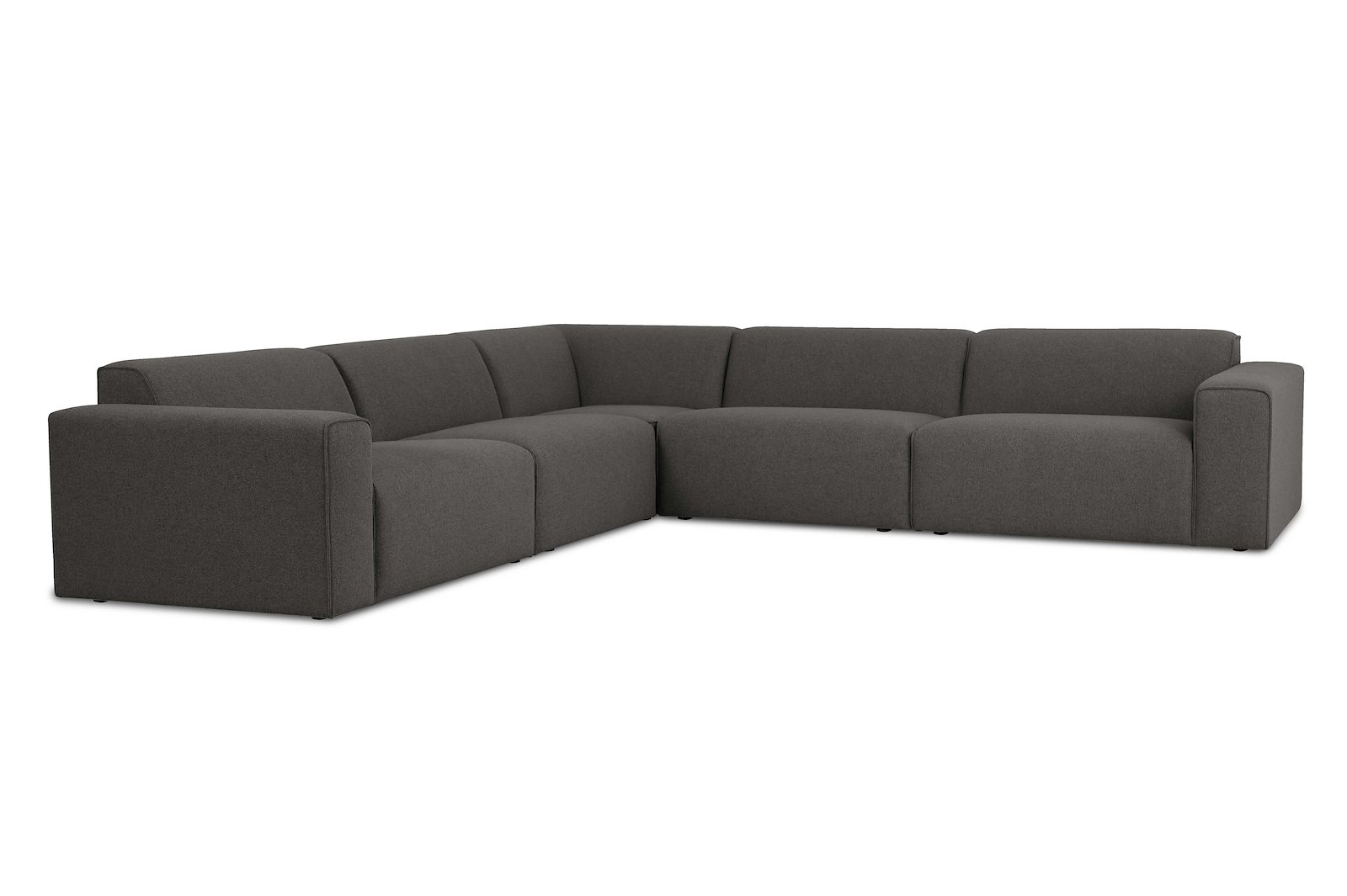 Styl hjørnesofa 33 hjørnesofa duo puter. Tekstil Lombardo 7 Antracite med sorte ben.