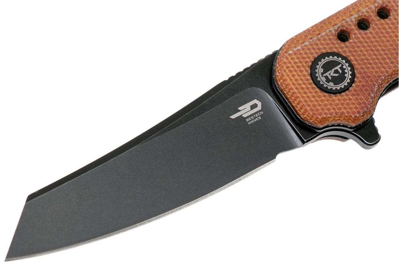Bestech Syntax BG40F Natural Micarta, Black Stonewashed zakmes, Todd Knife & Tool design