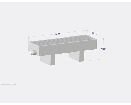 Licon Heat KORALINE Optimal LKO Nieuwe vrijstaande convectorkachel H 190 x L 600 x D 180 mm wit