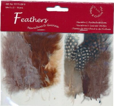 Fjer - 8-10 CM - 18 Stk. - Brun