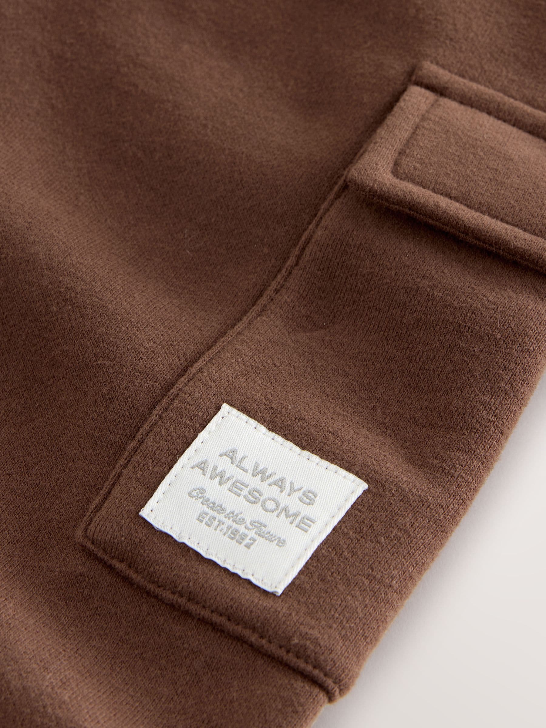 Chocoladebruin - Zacht aanvoelende jersey utility joggingbroek (3mnd-7jr)