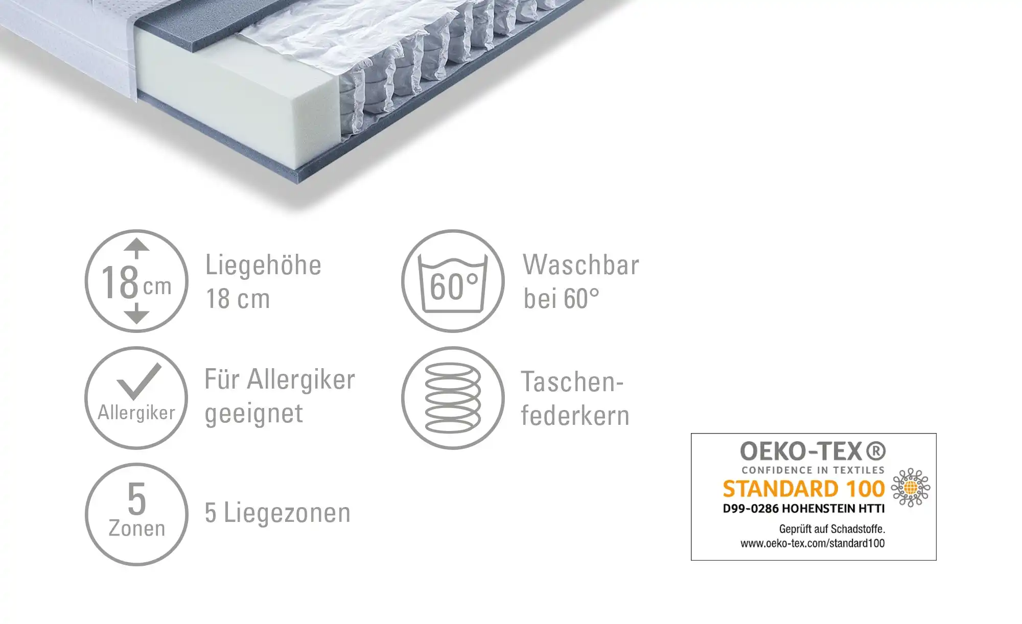 Breckle Tonnentaschenfederkern-Matratze MediCore TFK 18
