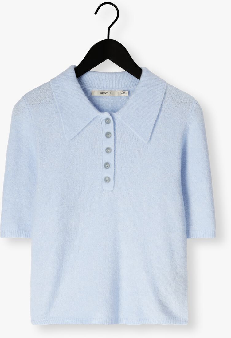 lichtblauwe gestuz trui gzalpha ss polo pullover