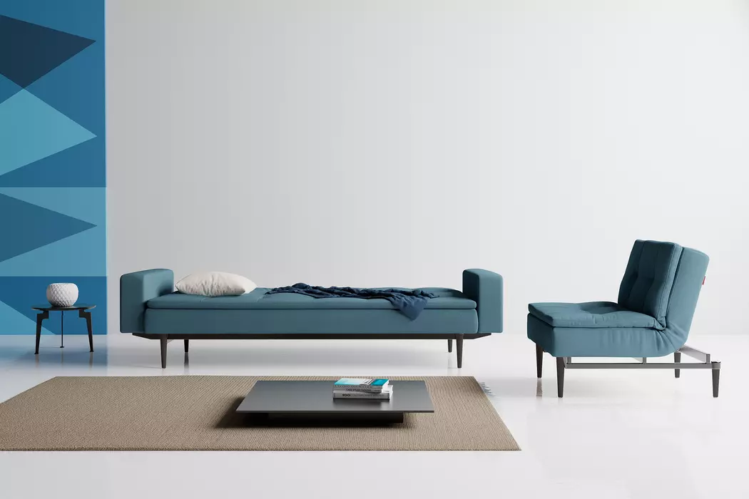 Schlafsofa mit Armlehnen Dublexo Styletto schwarz