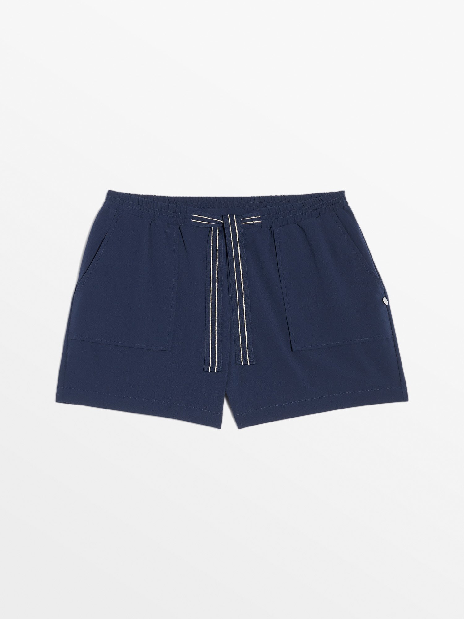 Short Femme Ceinture Elastiquée Marine