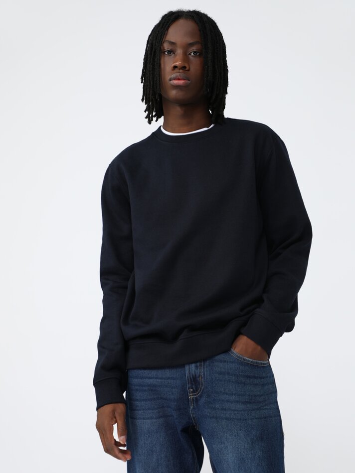Calça jeans de corte relaxado - Azul marinho escuro