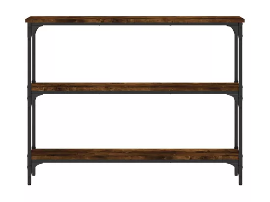 Table console chêne fumé 100x22,5x75 cm bois d'ingénierie