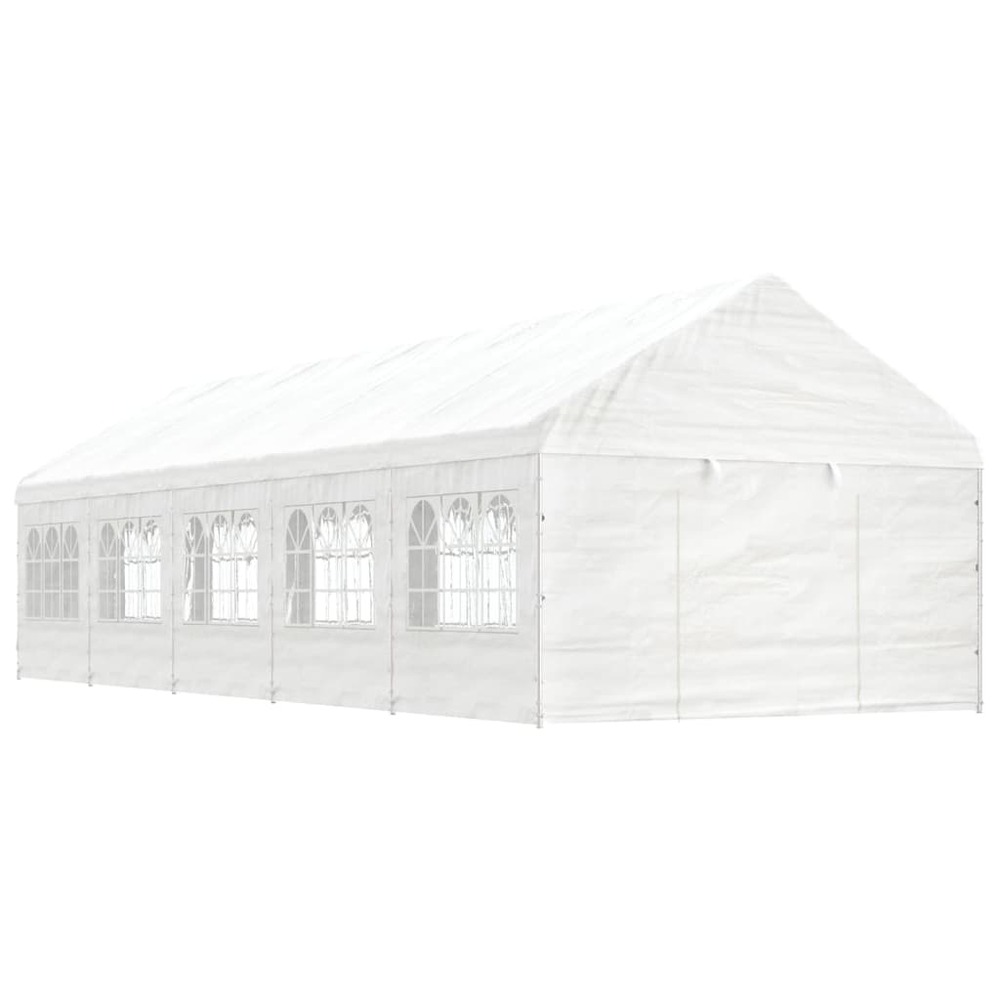 Belvédère avec toit blanc 11,15x4,08x3,22 m polyéthylène