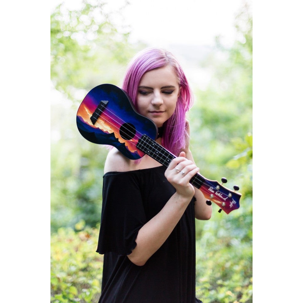Flight Travel Series TUS-EE Sunset Elise Ecklund Signature sopraan ukelele met gigbag