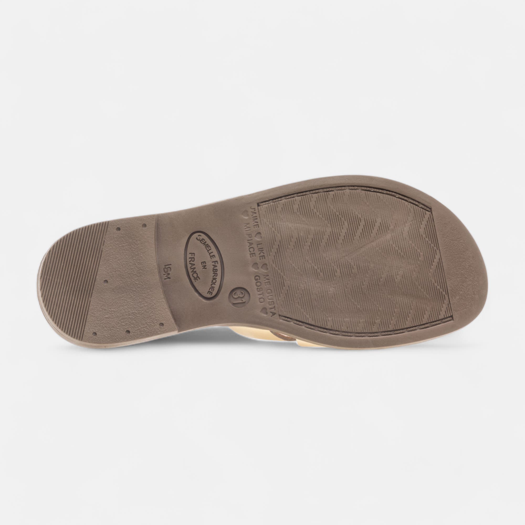 Mules Fille en cuir or