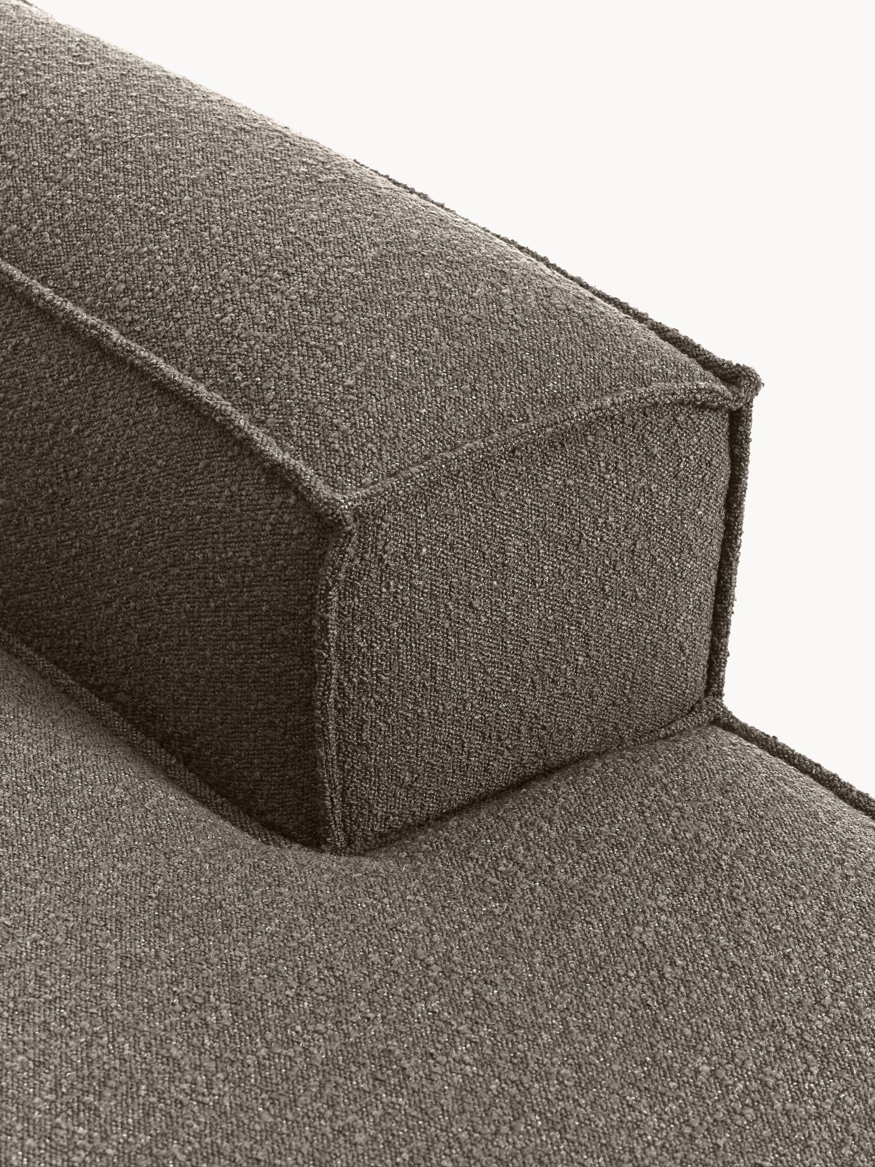 Chaise longue module Lennon uit bouclé