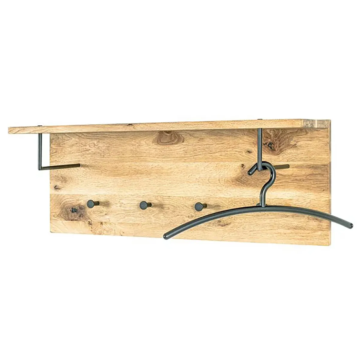 Pegane Garderobe Murale - Bois Chêne et Métal