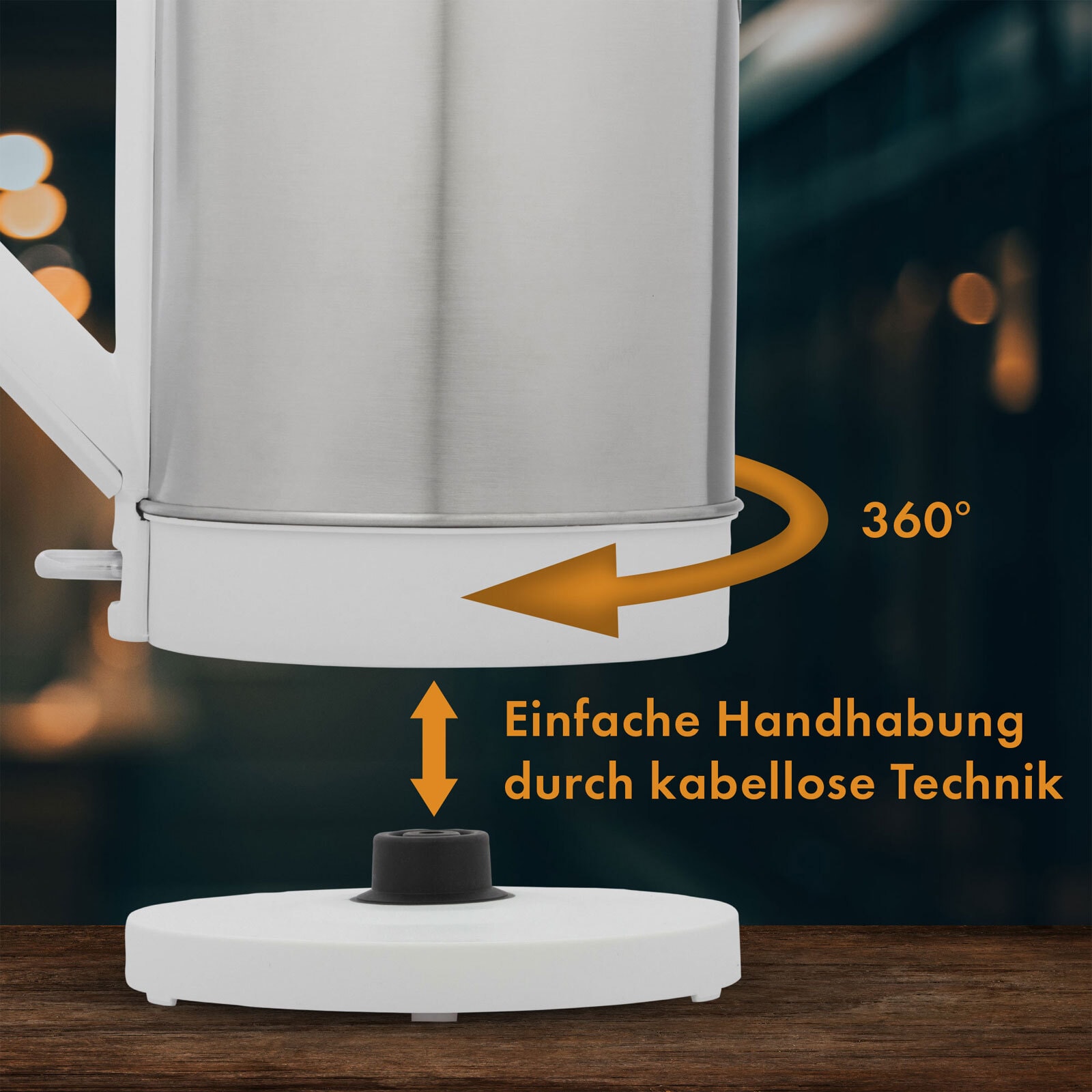 BOMANN WasserkocherWKS 3002 Edelstahl weiß