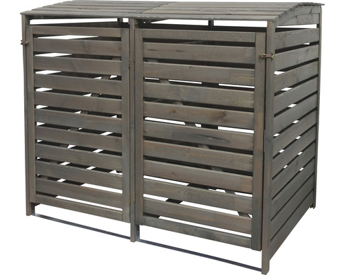 Promadino Vario III afvalbak voor 2 afvalbakken, 148 x 92 x 122 cm, grijs