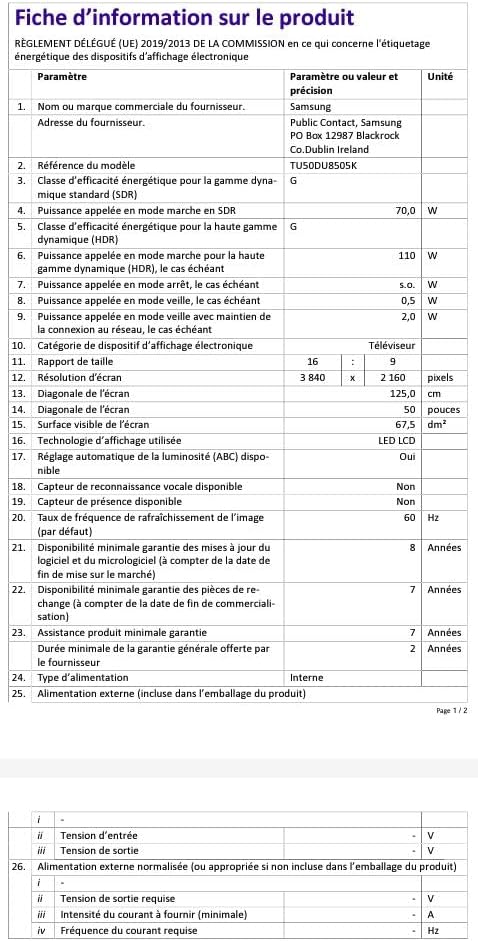 Samsung Téléviseur TU43DU8505 43