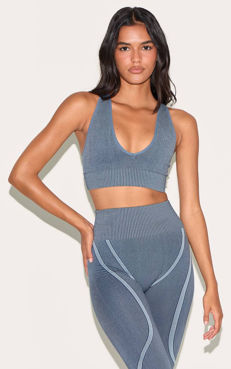 Brassière De Sport Sans Couture Côtelée