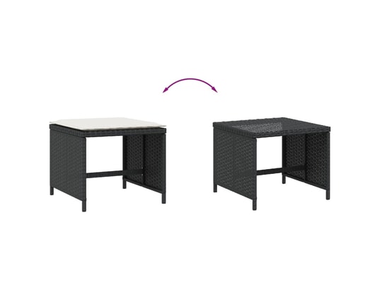 VIDAXL - Pouf Tabourets de jardin avec coussins 4 pcs noir 40x40x35 cm rot...