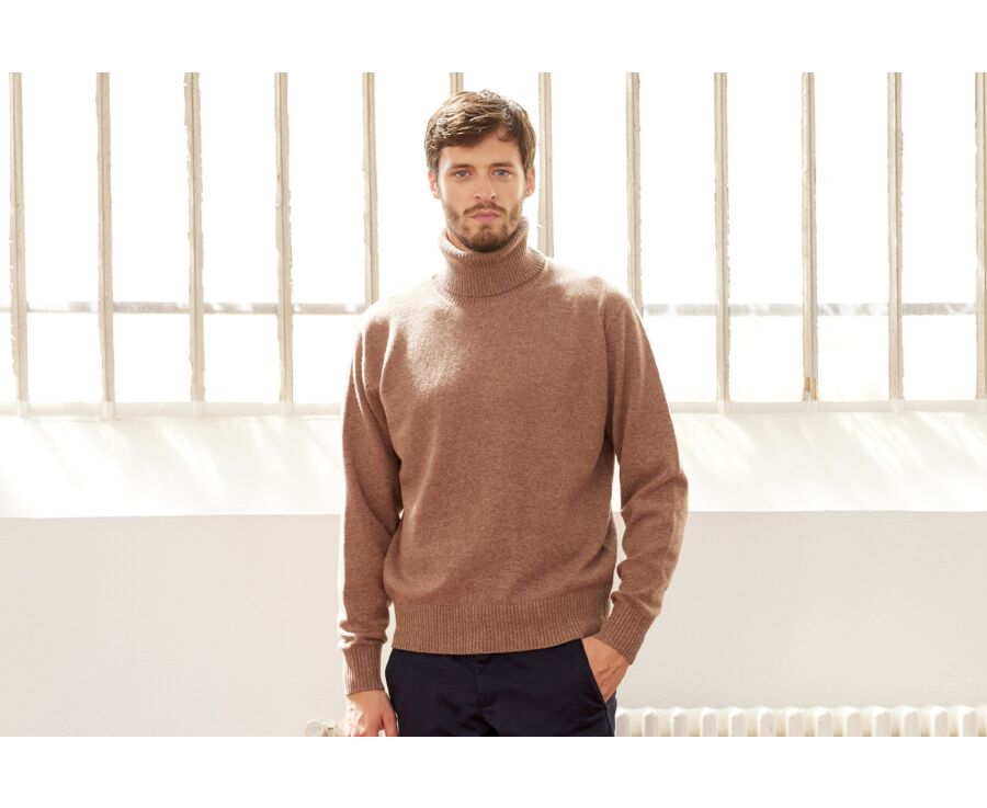 Pull col roulé homme Marron Chiné - KENNERIC