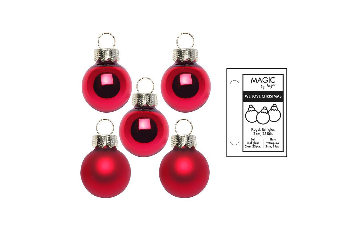 Weihnachtskugel Ochsenblut Ø 2 cm 25 StückChristbaumkugeln dunkle Rottöne