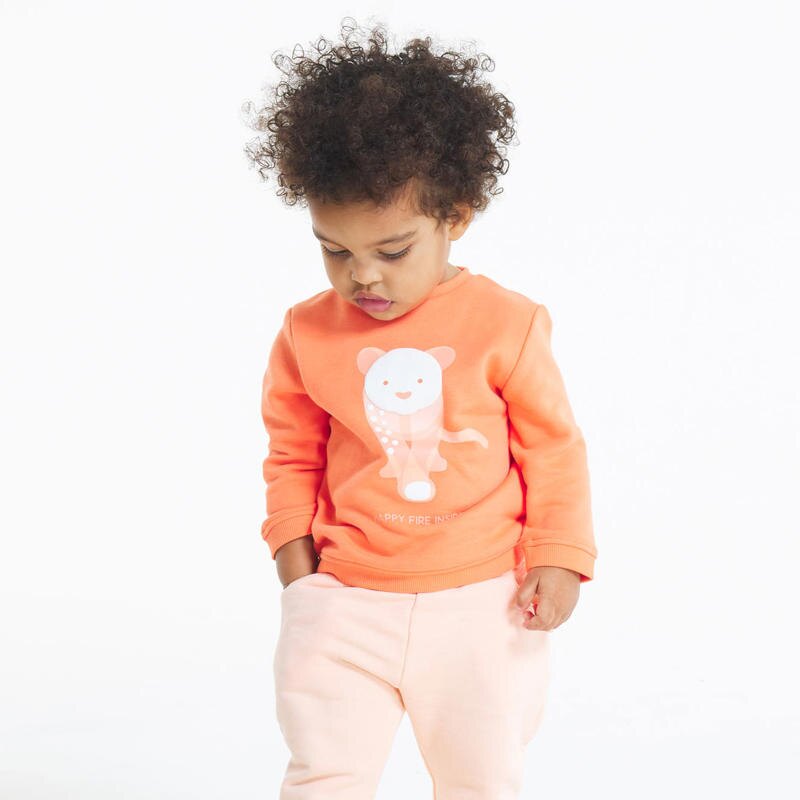 Sweat molleton félin orange bébé garçon Orange