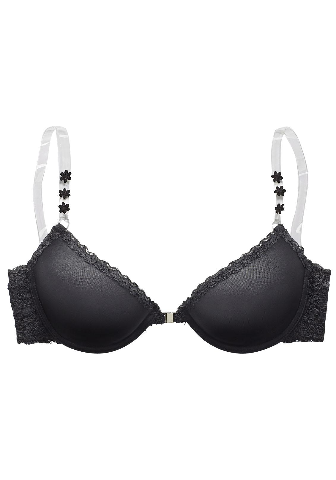 LASCANA Push-up-BH , mit Bügel, mit Vorderverschluss und transparenten Trägern, Dessous