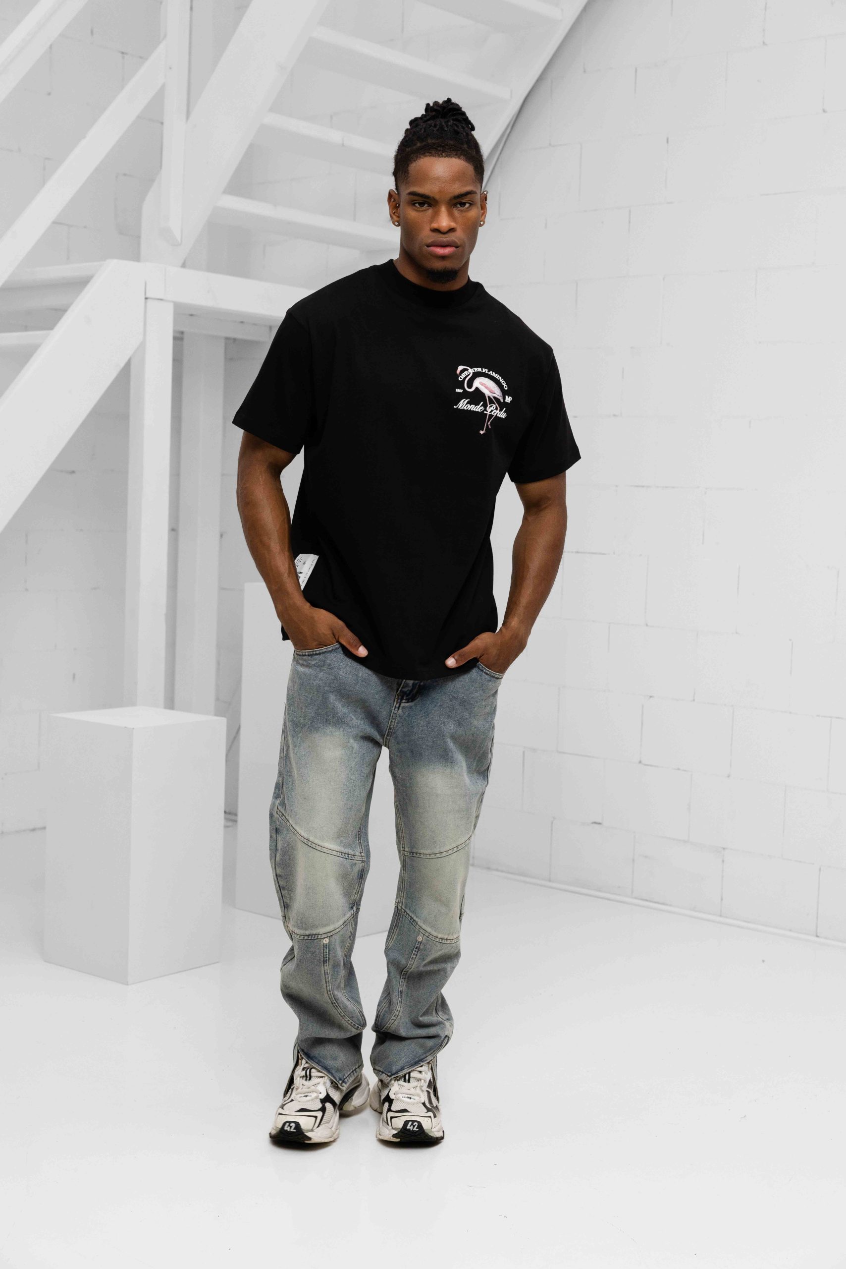 Le Monde Perdu The Greater Flamingo T-Shirt Heren Zwart