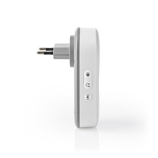 Nedis Trådløs ringeklokke Set | Nettstrøm drevet | 220 - 240 V AC 50 Hz | 1x CR2032 | Volum: 80 dB | Signalområde (siktelinje): 300 m | IP44 | Justerb