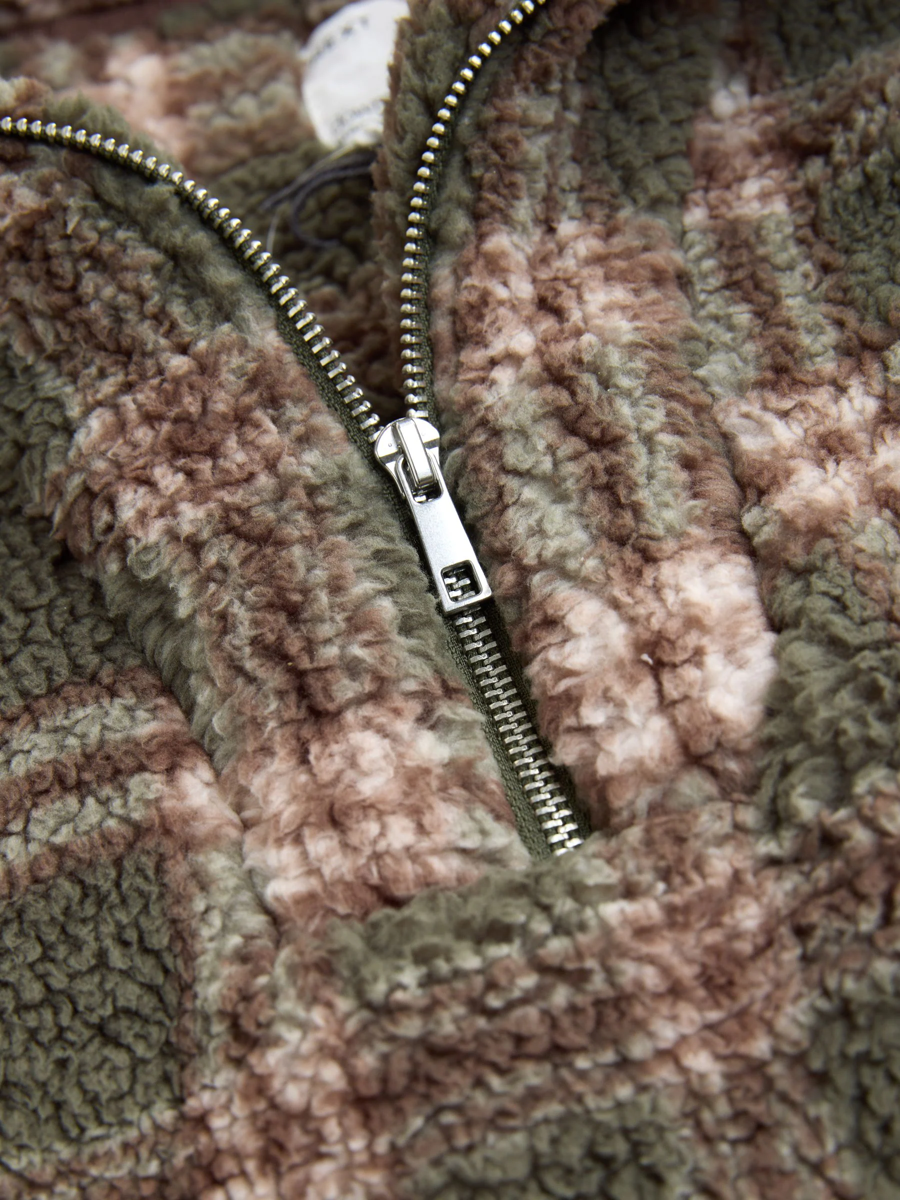 Groen/roze geruit - Borg fleece met kwartrits