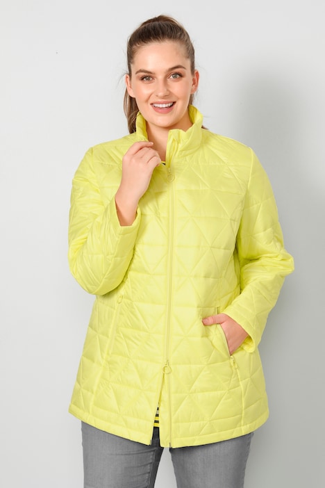 Steppjacke, Classic Fit, Rhombenstepp, Stehkragen, Langarm